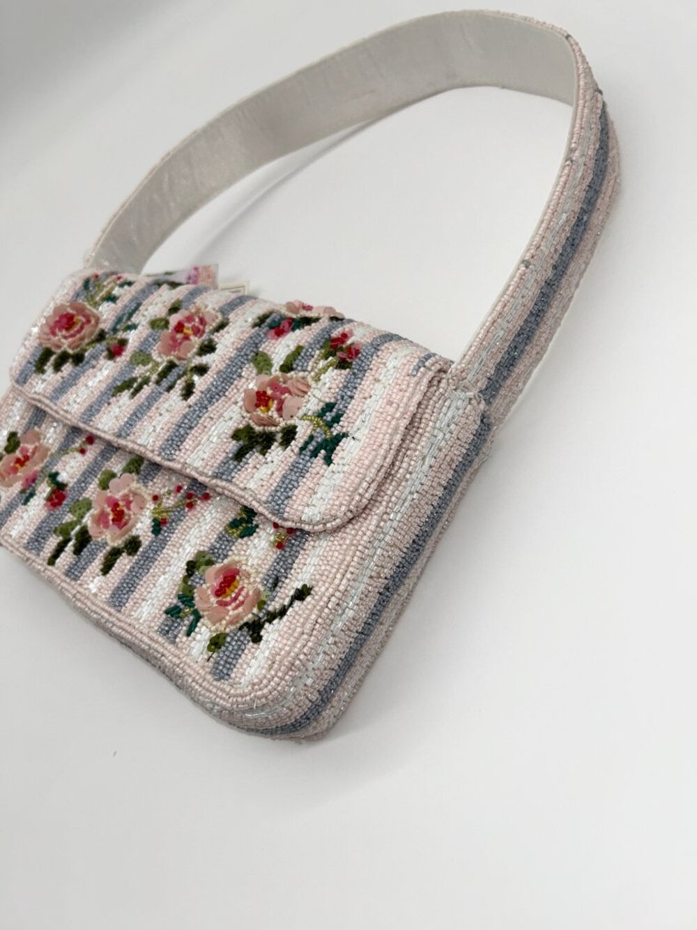 NWT Handmade Beaded Floral Marshalls Handbag - Picture 5 of 7